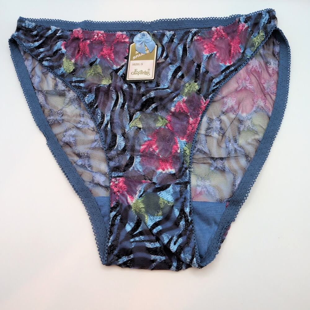 VTG NWT 90s Sheer High Rise Lace Zebra Panties Underwear Small Eva Cervantes